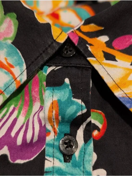 Lauren Ralph Lauren Womens Colorful Paisley Floral Button-Down Blouse 1X Black - Picture 5 of 16